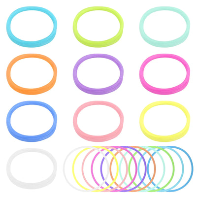 30PCS Silicone Jelly Bracelets 80s Jelly Bracelets Neon Jelly Bracelets Stretchable Bracelets Bands Nonluminous Rubber Bracelets 80s Hair Ties
