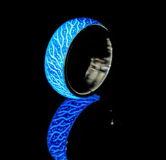 Glow Cracked Stainless Steel Ring